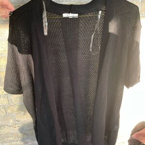 Black Open Knit Cardigan